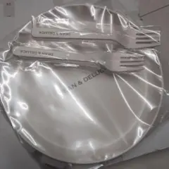 ディーン&デルーカ　バンブープレート+フォーク2人分セット