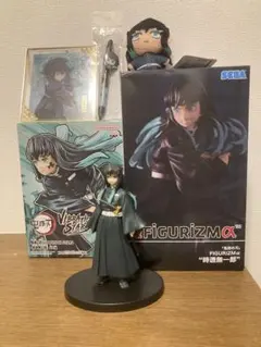 鬼滅の刃 時透無一郎 フィギュア ３点 クリア色紙 ミニぬいぐるみ 計6点セット