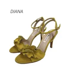 DIANA（ダイアナ ）レザーフリルアンクルストラップ サンダル24.5 YLCのサムネイル