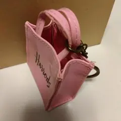 ハロッズトート　ミニチュアキーリング　ピンク