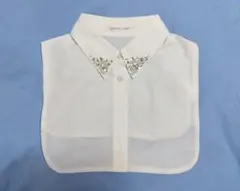 【着用感あり】LOWRYS FARM つけ襟 付け襟 白 ビジュー付き