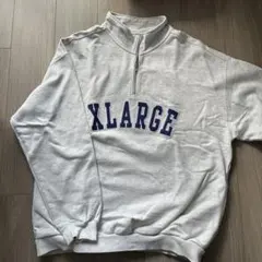 XLARGE ハーフジップ スウェットシャツ ホワイトグレー