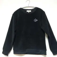 LOGOS DAYS キッズフリース トレーナー 150 黒 ロゴ刺繍 ロゴス