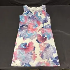 246-10 未使用 dazzy ホワイト×花柄 ミニワンピースドレス