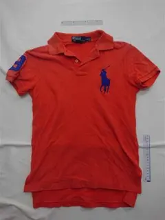■ポロ ラルフローレン カスタムフィット ポロシャツ S オレンジ系 メンズ