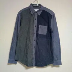 THE SHOP TK タケオキクチ グレー/紺色 長袖シャツ Mサイズ