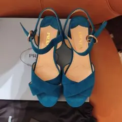 PRADA スエード クロスストラップ サンダル ヒール11cm イタリア製 