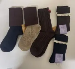 未使用　ソックス 5足セット ブラウン 黒　靴下屋など