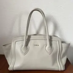 FURLA COLLEGE TOTEライトグレー A4 本革　バッグ