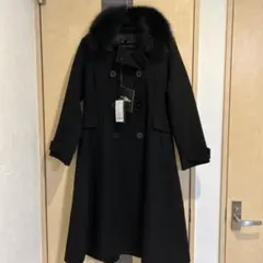 【新品未使用】ウールダブルブレストコートファー付きフォックスLL (ブラック)