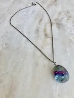 パワーストーン原石　フローライトペンダントネックレス