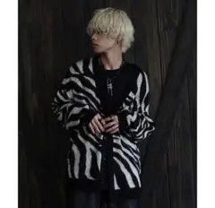 G.O.C◆モヘアライクジャガードニットカーディガン ゼブラ柄のサムネイル