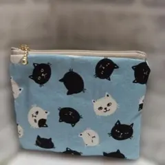 猫柄　ミニポーチ