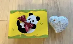YOKU MOKU パンダ缶 GODIVA ハート缶 空き缶セット