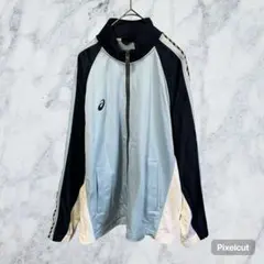 J0280 Y2Kアシックス トラックジャケット ジャージ 刺繍ロゴ 00s S