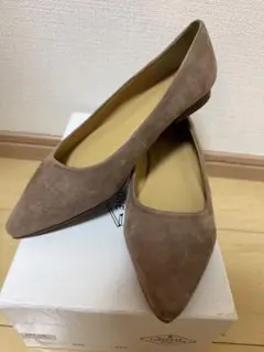 ブラウン スエード ポインテッドトゥパンプス