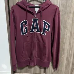 GAP ロゴジップアップパーカー　ワインレッド　裏起毛　XS 美品
