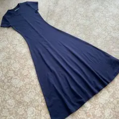 ポロラルフローレン　ロゴ刺繍　マキシ丈ワンピース　ジャージー　XXP ネイビー