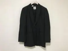 本物ダナキャランDKNYレーヨンリネン麻テーラードジャケットスーツビジネス黒6M