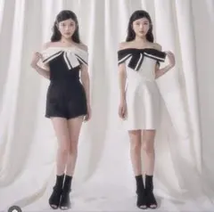 Darich ビッグリボンオフショルニットワンピース