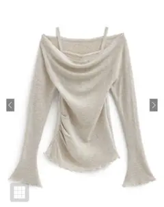 GRL レイヤード風オフショルニットトップス