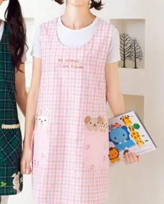 学研　エプロン　ピンク　新品　幼稚園　小児のサムネイル