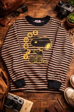 00s PEANUTS スヌーピー ボーダー Tシャツ 半袖 y2k 一点物のサムネイル