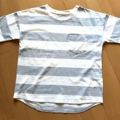 cube sugar グレー　ボーダー　Tシャツ　M ゆるっとシルエットのサムネイル