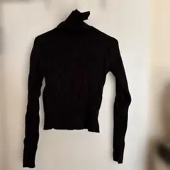 【GRL】 グレイル 黒 リブタートルネックセーター