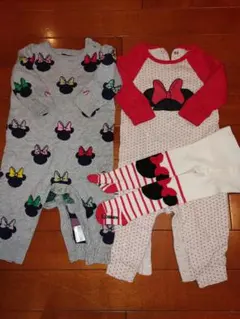 【GAP】 美品 ミニー ニットロンパース 長袖ロンパース タイツ セット