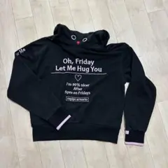 お値下げ　repipi  armario  M  パーカー　黒✕ピンク