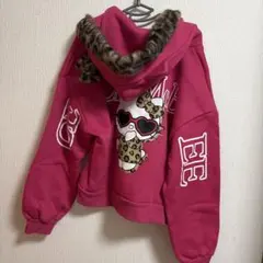 CECIL McBEE　サンリオ　キティ　ジップパーカー　ヒョウ柄　ピンク　3L