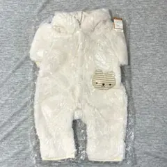 【新品未使用】アイボリー もこもこ　フリース　カバーオール　50〜70cm