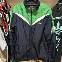 ☆FILA☆ ジップアップナイロンジャケット ネイビー/グリーン