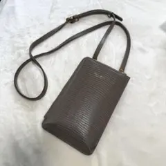 【未使用級】ヴィオラドーロ レザー スマホショルダー グレージュ
