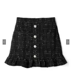 インパン裏地付きフリルツイードミニスカート[ac2082]