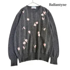 【美品】BALLANTYNE　バランタイン　カシミヤ100%花柄カーディガン 中古・古着通販】BALLANTYNE (バランタイン) 丸首カシミヤ