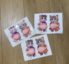 おなかぷにぷにシール 猫 ねこ 3D立体 シール3枚セット