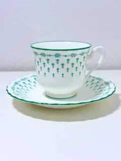 ノリタケ スタジオコレクション カップ＆ソーサー 2客セット グリーン 花柄