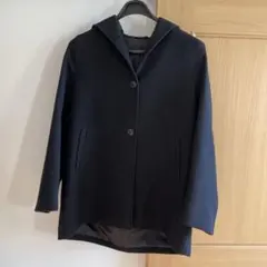 ユニクロ　ネイビー フード付きコート