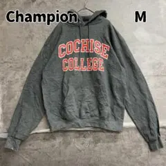 チャンピオン パーカー プルオーバー M 濃灰 カレッジロゴ 裏起毛【9280】