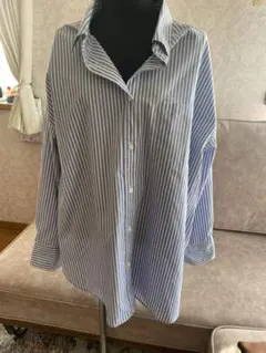 GU ストライプオーバーサイズシャツ　長袖シャツ 3xl
