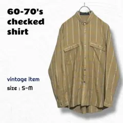 60-70's チェックシャツ / ヴィンテージ ボタンダウン 長袖 古着