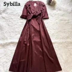 〇当日発送可能！シビラ セレモニー M 赤茶 光沢シャンタン 七分袖 