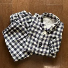 90〜100㎝ 無印 脇に縫い目のない二重ガーゼパジャマのサムネイル