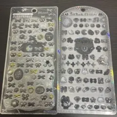 ジュエルプチドロップ リボン うるちゅるプチシール ブラック 2点セット