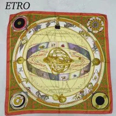 G976 美品 エトロ イタリア製 シルク混100% スカーフ レディース