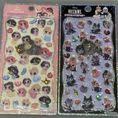 【正規品】プチドロップステッカー　ディズニー　プリンセス　ヴィランズ　2枚セット