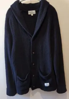 アディクワット　ADEQUATE　L　メンズ　カーディガン　もこもこ　ネイビー
