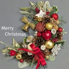 クリスマスリース ・ハーフリース ✦ ナチュラルリース✦ 玄関リース